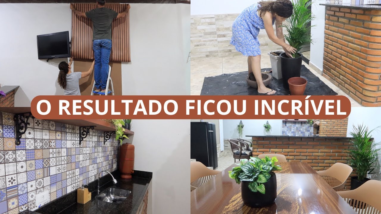 REPAGINAMOS E DECORAMOS A ÁREA GOURMET, AMEI O RESULTADO | LETÍCIA VELOSO