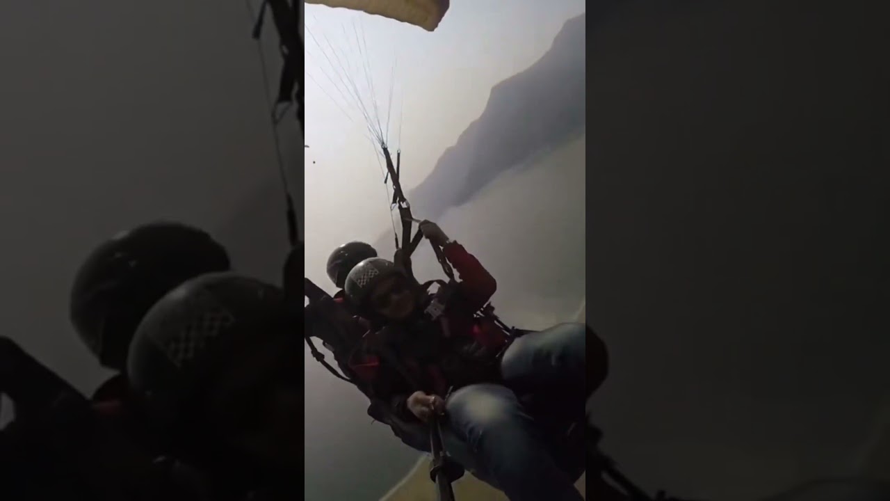 Dangerous shoot at sky by paragliding #shorts #paragliding