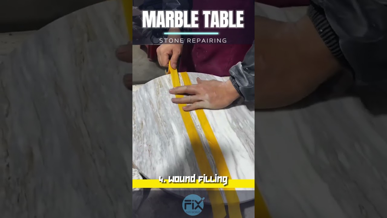 Howto Repair DAMAGED MARBLE TILE Table #DIY | marble table damage | marble table restoration #howto