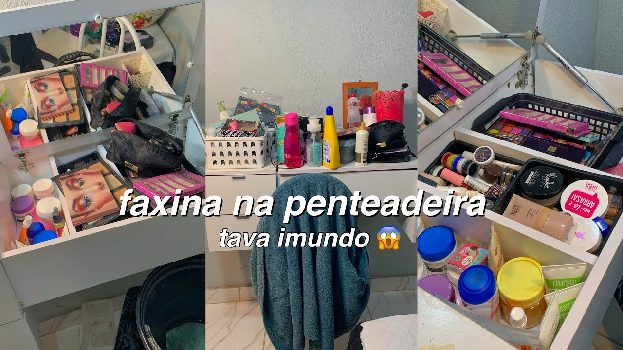 dia de faxina na penteadeira| tava imundo!! 😱