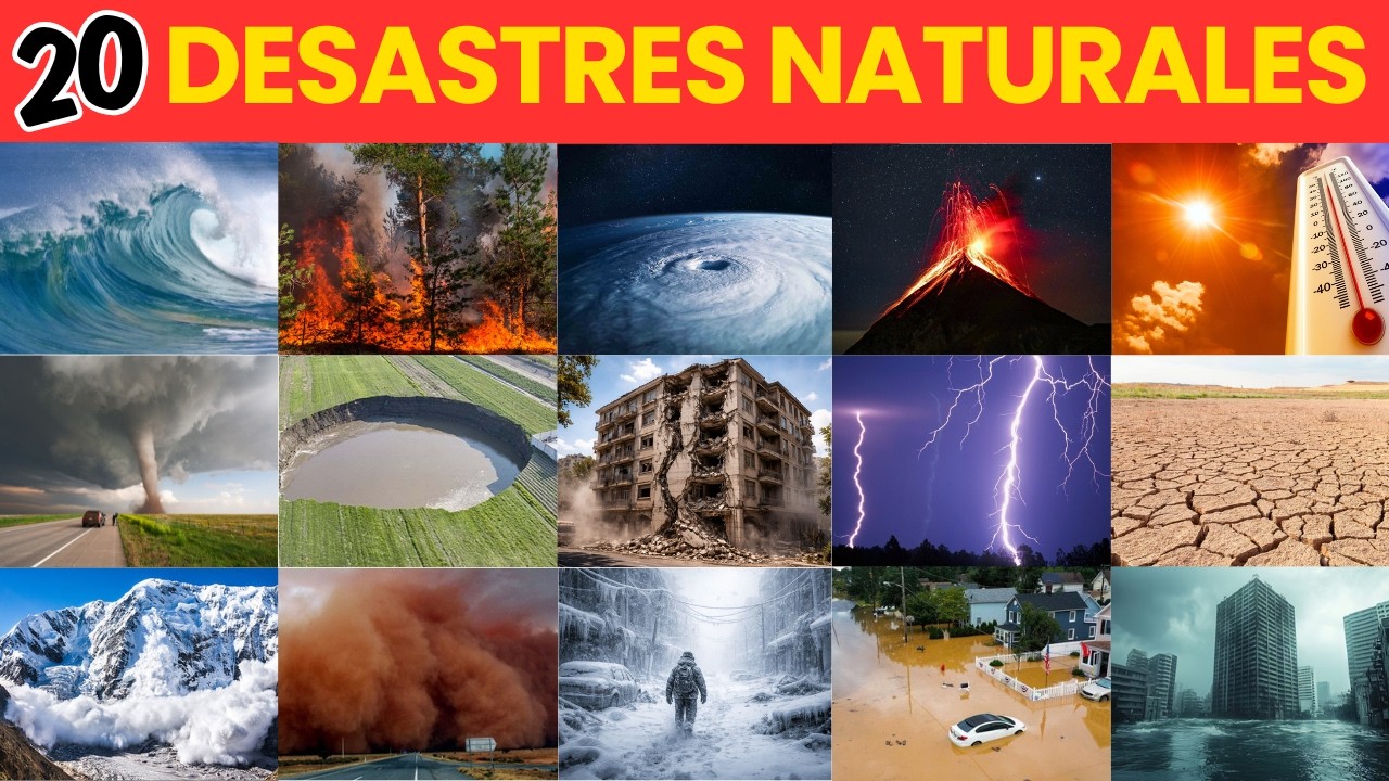 20 Desastres Naturales para Niños | Terremotos, Tsunamis, Volcanes y Más | Video Educativo