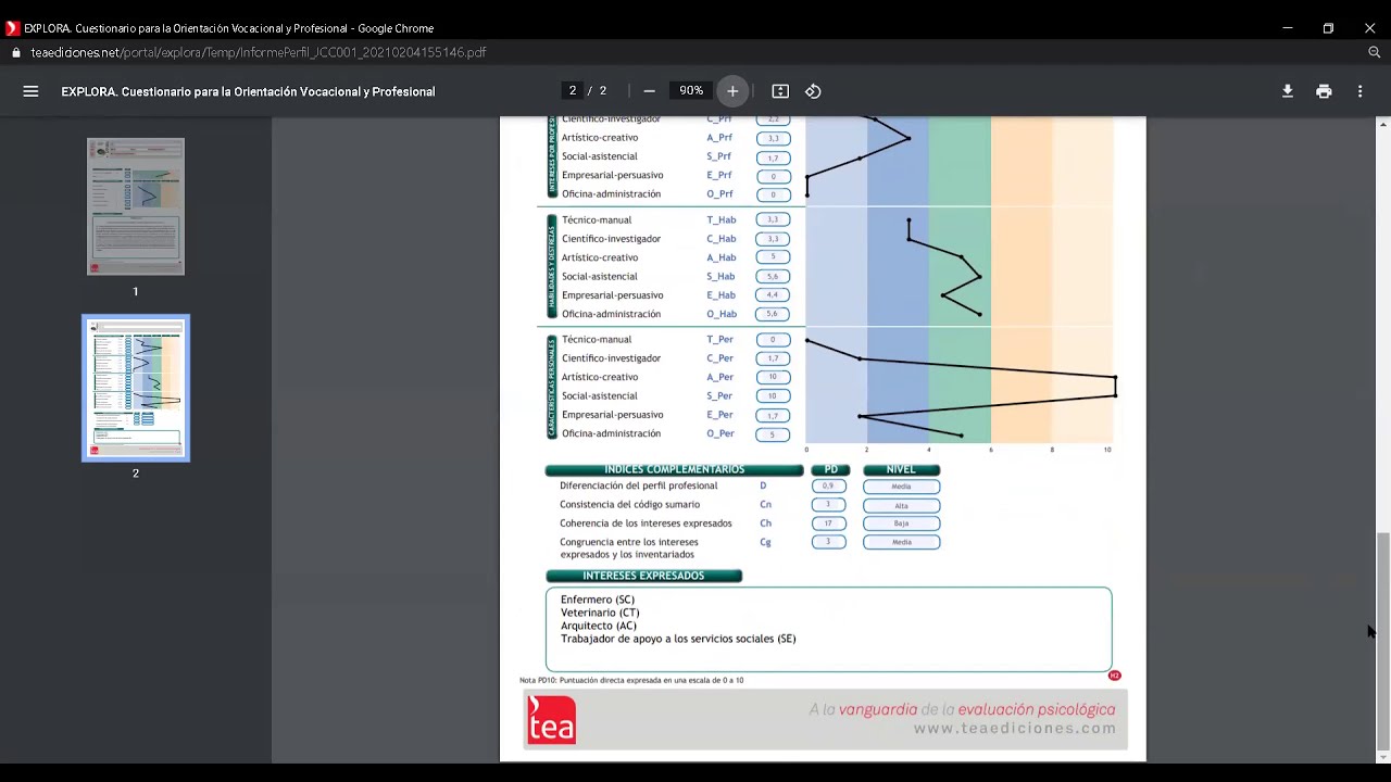 Tutorial  TEA CORRIGE  Test EXPLORA