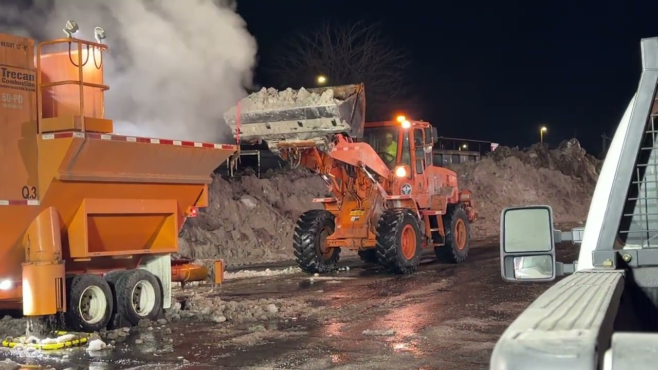 QUICK GLIMPSE OF THE DSNY CONDUCTING SNOW REMOVAL OPERATIONS AFTER WINTER STORM FERN, NEW YORK CITY.