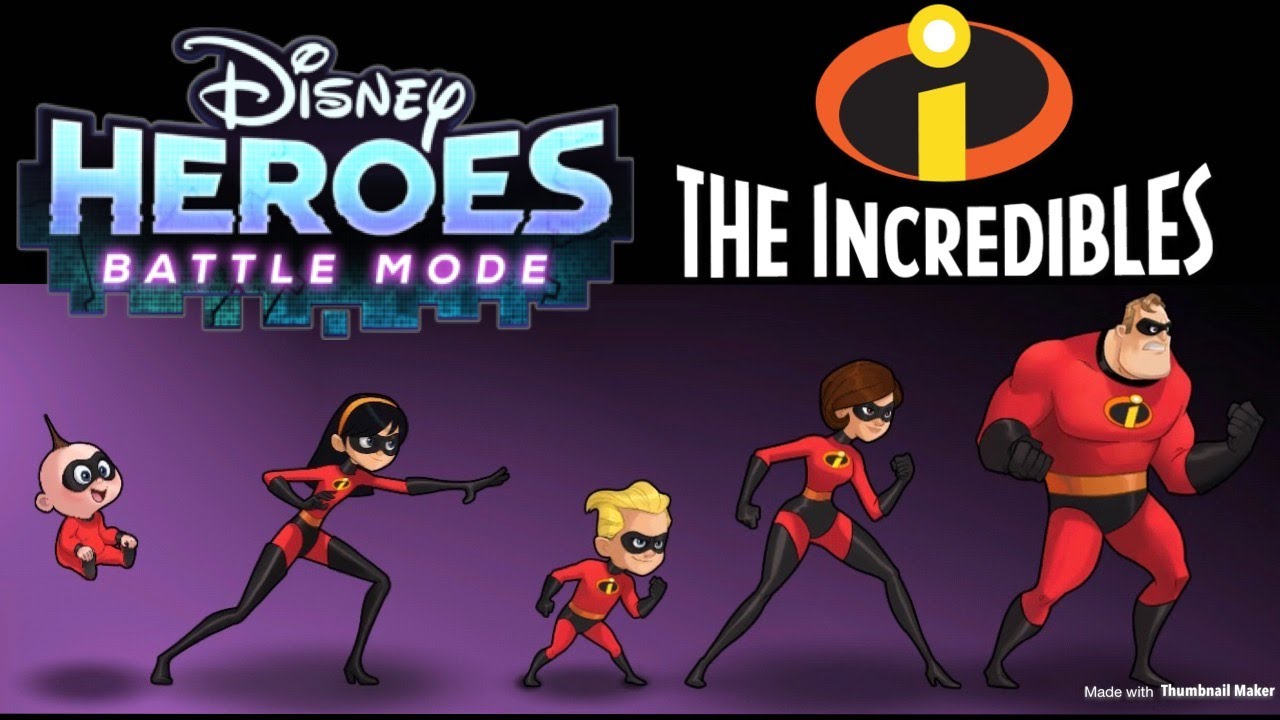INCREDIBLES TEAM - Disney Heroes: Battle Mode - Mr. Incredible, Elastigirl, Dash, Violet, Jack-Jack