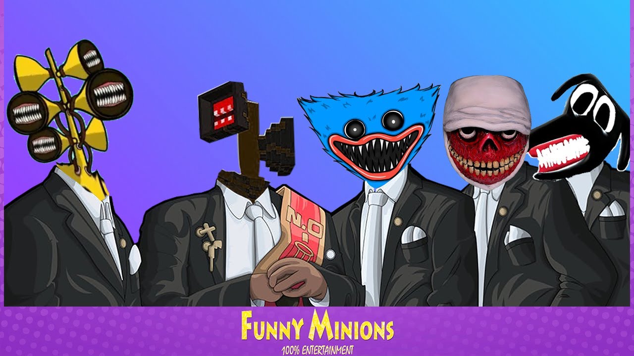 Siren Head and Bridge Worm & Huggy Wuggy and Minecraft - Coffin Dance Meme (COVER)