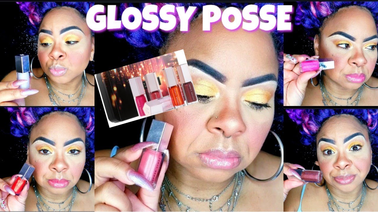 **NEW** FENTY BEAUTY GLOSSY POSSE MINI GLOSS BOMB COLLECTION 💞💞 LIP SWATCHES