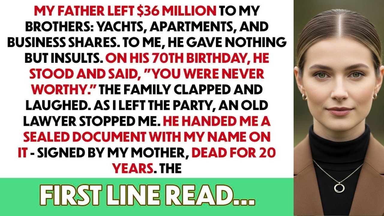 Dad Left My Brothers $36M and Called Me Worthless — Then Mom’s 20-Year-Old Letter Surfaced