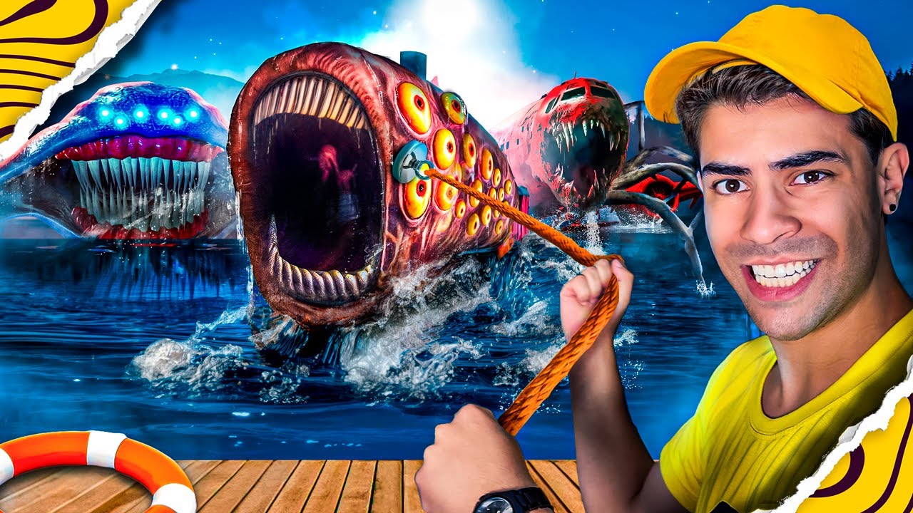 PESQUEI TODOS OS MONSTROS MARINHOS COM A PESCA MAGNÉTICA!