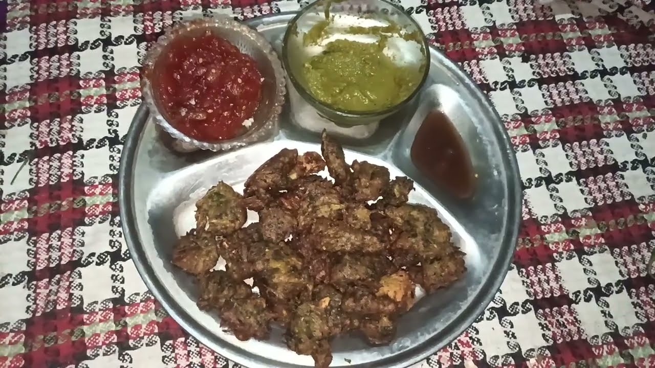 श्री राधा रसोई में हरा धनिया का पकोड़ा चटनी केसाथ