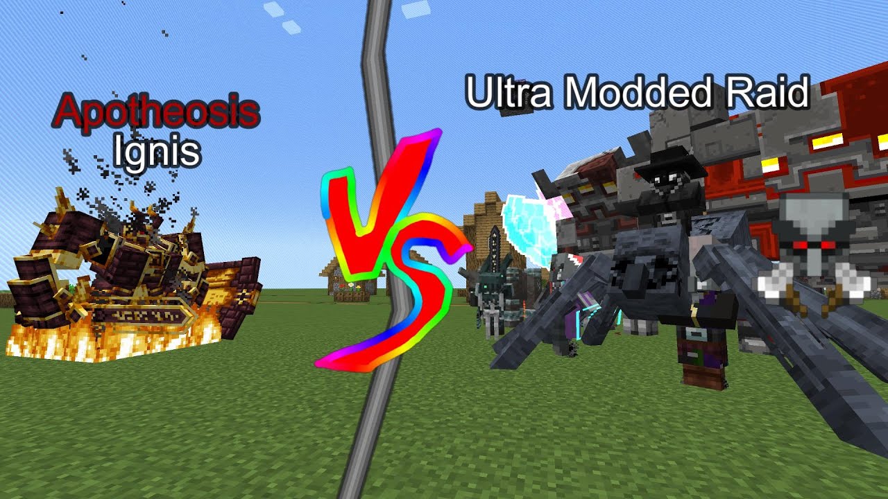 Apotheosis Ignis vs Ultra Modded Raid | Minecraft  Mob Battle
