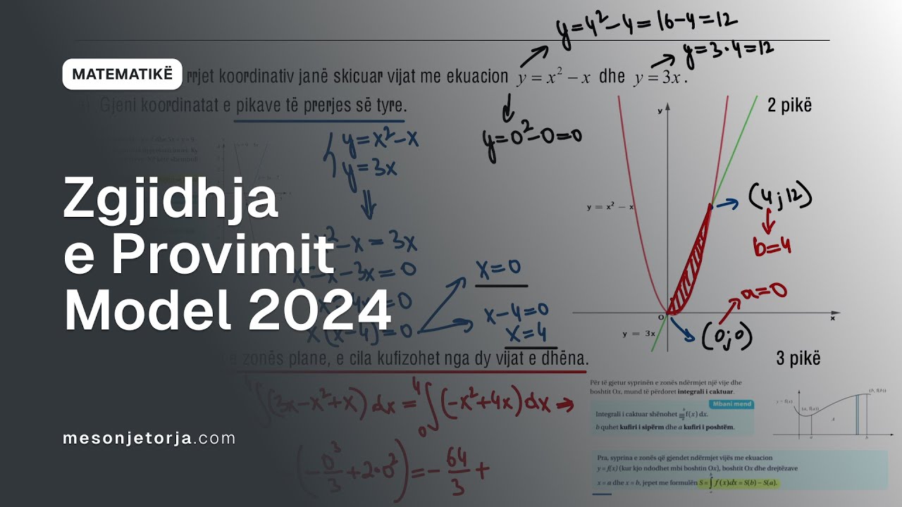 Zgjidhje e Provimit Model | Matura 2024 | Përgatitje për Provim | Matematikë