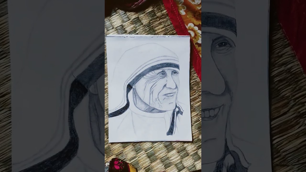 Mother Teresa drawing #art #shorts #shortvideo #drawing #sketch #draw