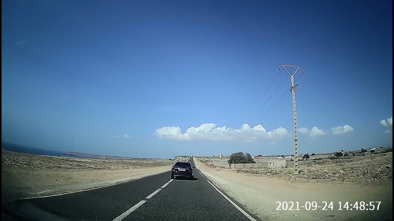 Driving from Safi to el Oualidia  روعة الطريق الساحلية من آسفي إلى الوليدية