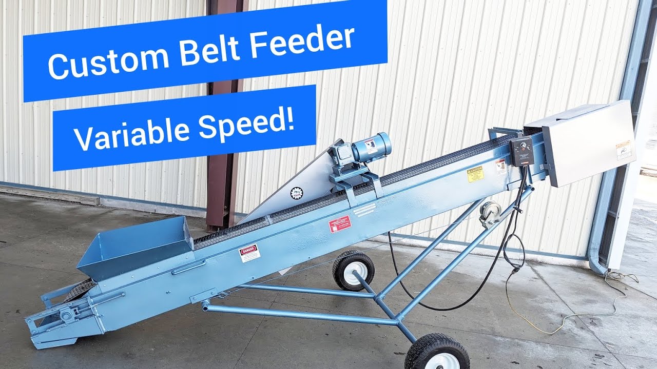 Ленточный конвейер с регулируемой скоростью подачи - изготовленный на заказ.