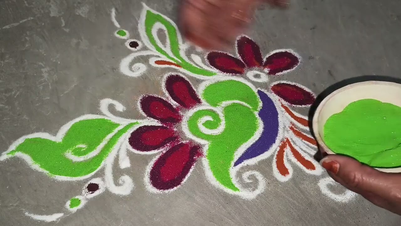 Simple rangoli design || 