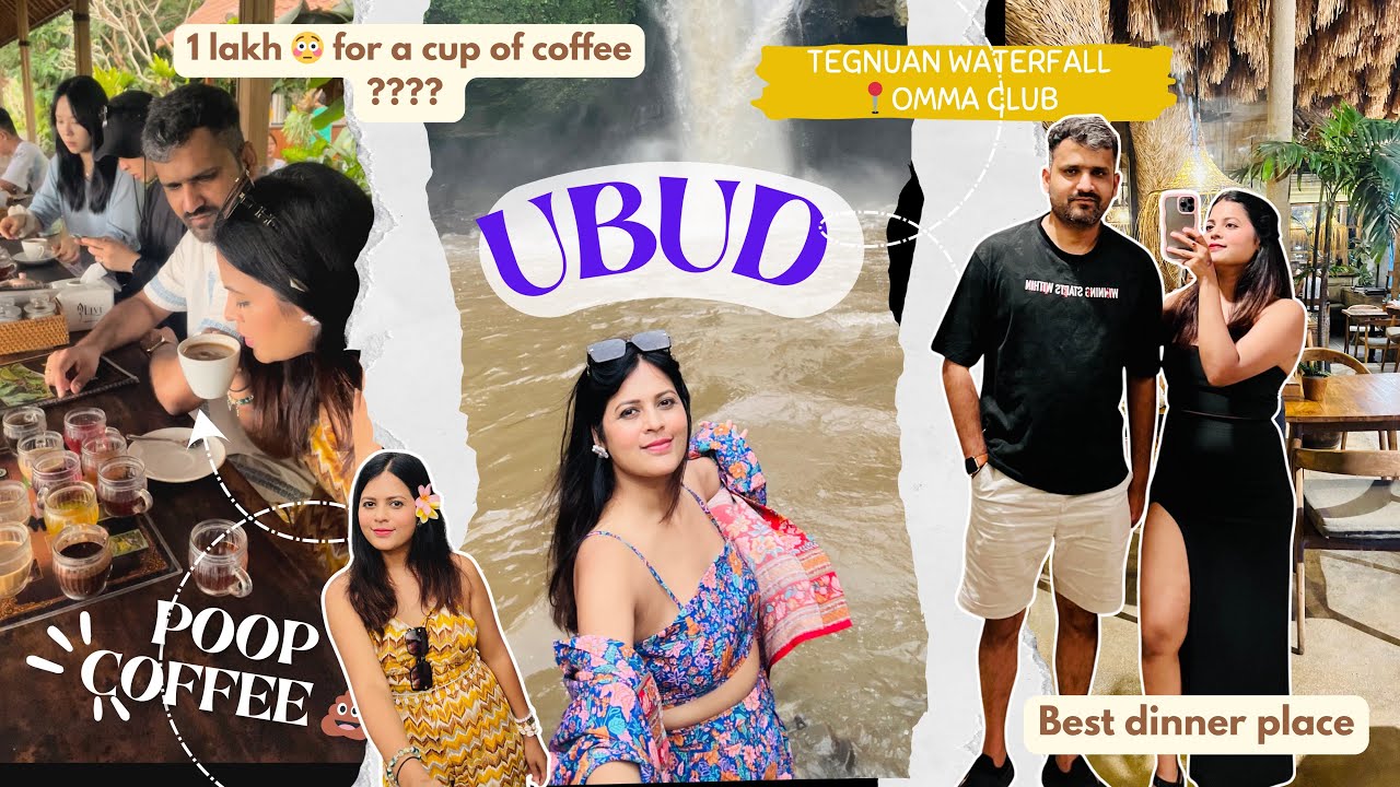 Tried Poop coffee 😳😄 UBUD | tegenungan waterfall | Omma day club