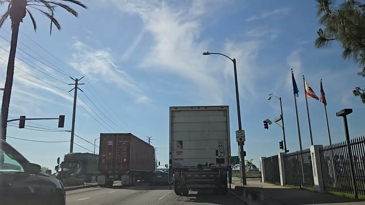 Beautiful morning drive in TORRANCE, CALIFORNIA. |Freeway &city streets POV