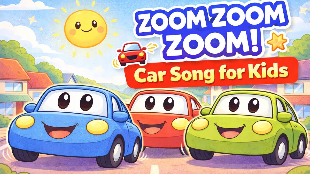 The Cars on the Road Go Zoom Zoom Zoom 🚗 | Fun Learning Cars Song for Kids