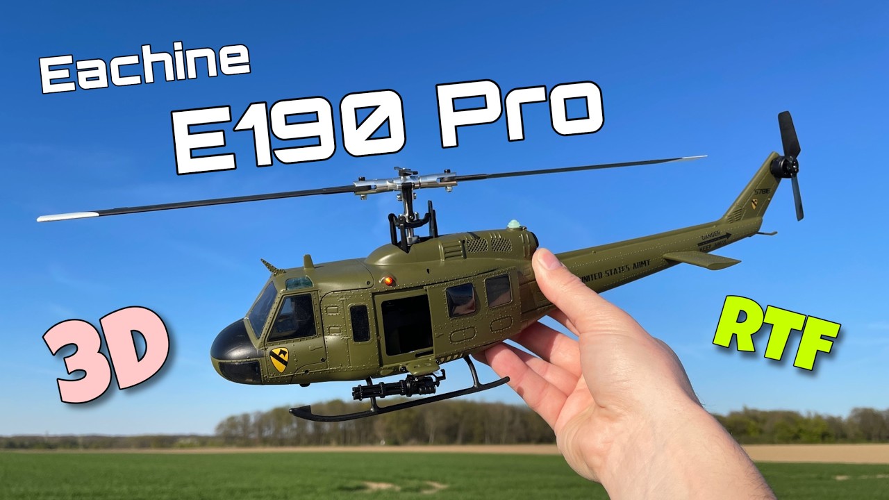 Eachine E190 PRO UH-1 | RTF | Bell UH1-D | RC Einsteigerheli und 3D Bolzer | Full Review | deutsch