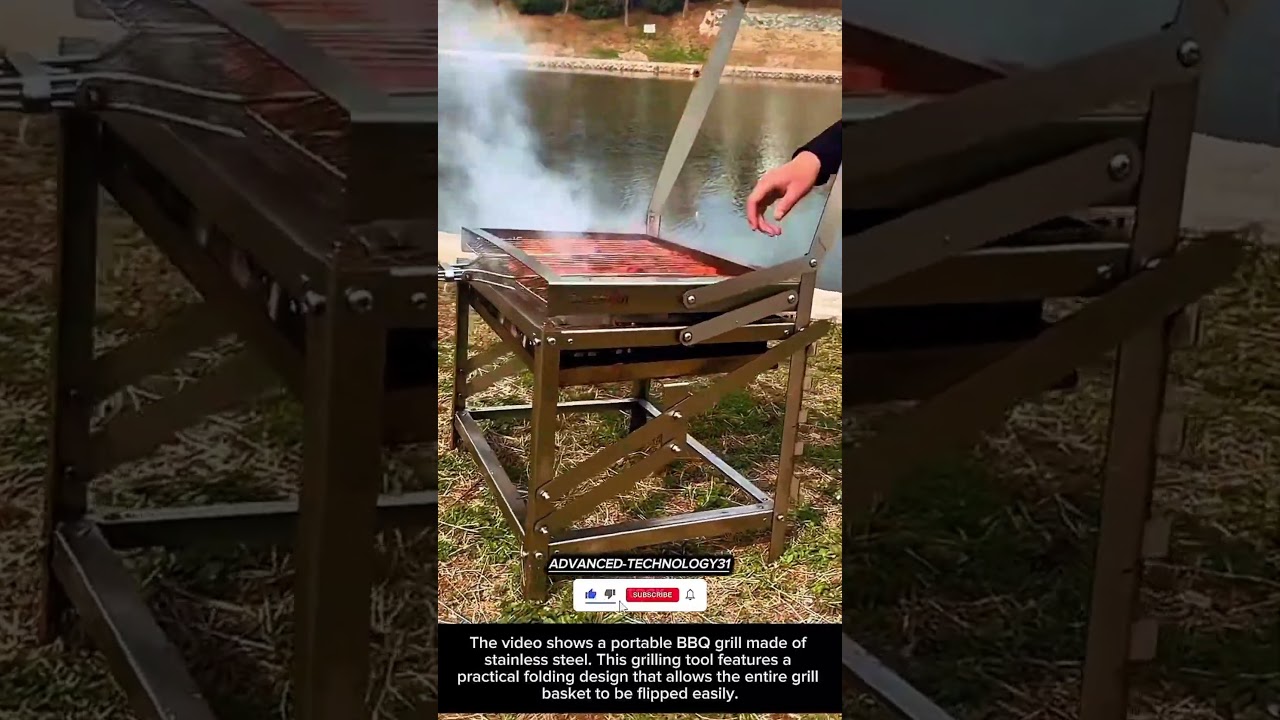 Innovative Portable Stainless Steel BBQ Grill with Flip Design !! #innovation #tool #ideas