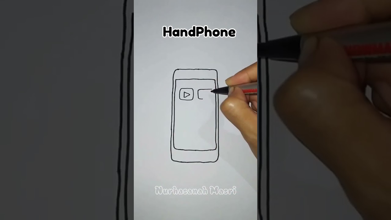 Cara menggambar Handphone || ide cara mudah membuat gambar #shorts #drawing #viral