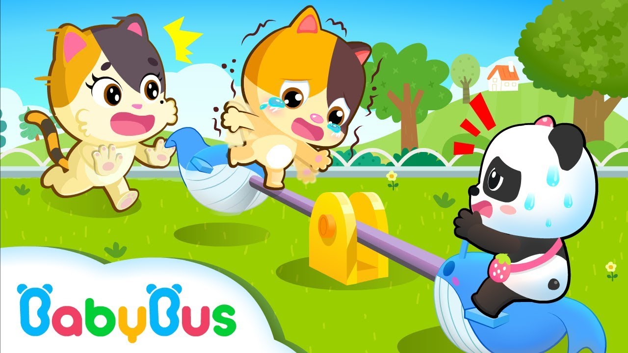Bayi Panda & Bayi Kucing Bermain Jungkat-Jungkit | Lagu Jungkat-jungkit | BabyBus Bahasa Indonesia