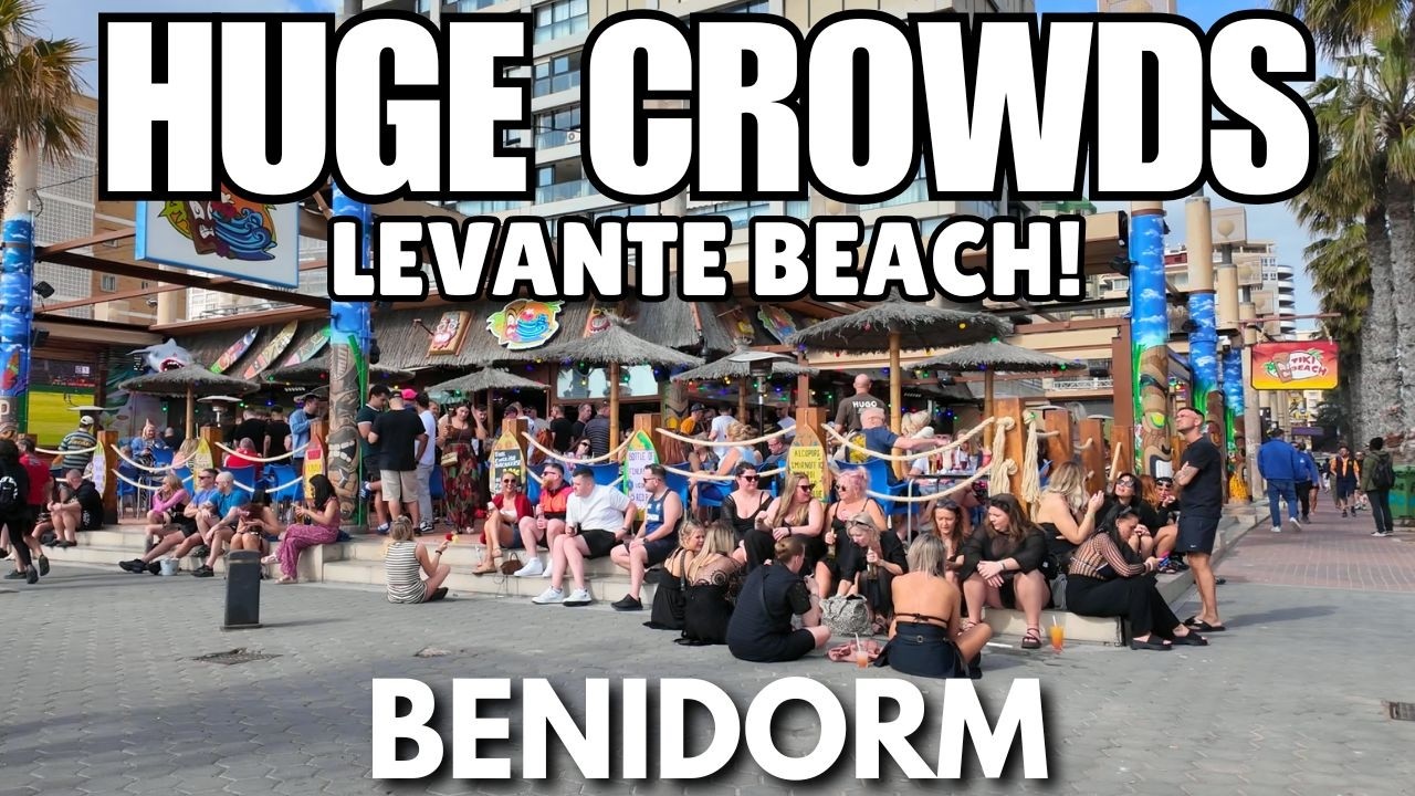 Benidorm: JAM-PACKED Levante Beach Bars & Huge Crowds! 😱🍺