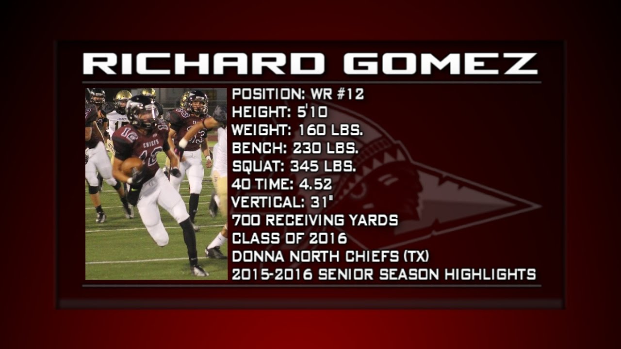 Donna North WR Richard Gomez (Senior Highlights)