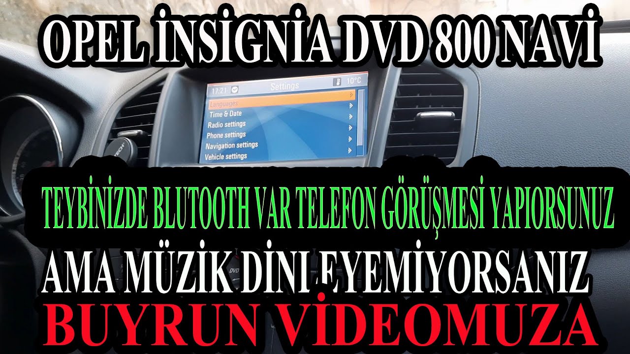 Opel İnsignia Dvd 800 Navi.Blutooth İle Telefon Görüşmesi Yapıp Müzik Dinleyemeyenler  İzlesin.