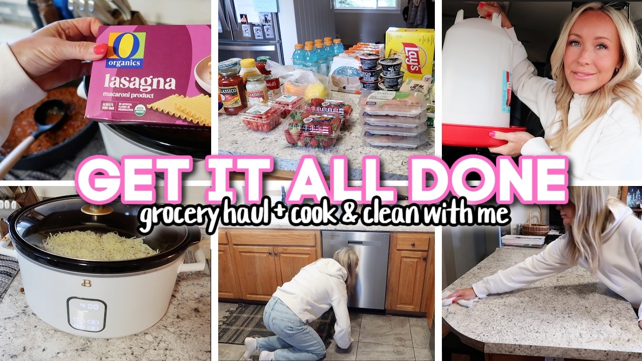 GET IT ALL DONE // grocery haul & cook dinner with me! (easy crockpot recipe)