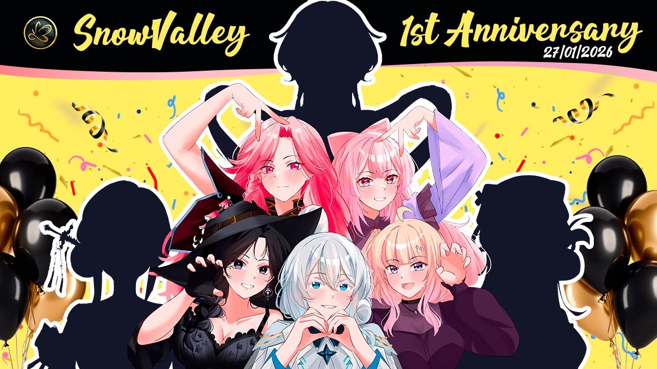 【SNOWVALLEY】SnowValley 1st Birthday Party with All Members 🤰🏼 #Vtuber #SnowValleyAgency