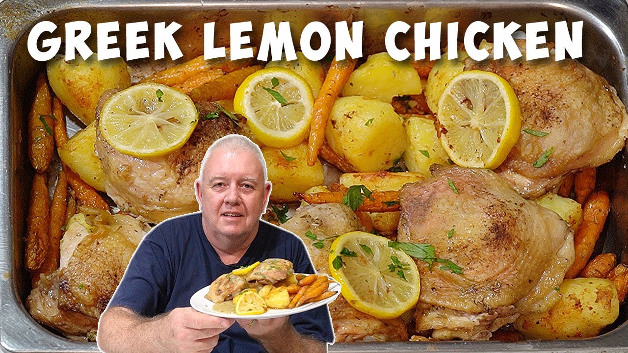GREEK-Style LEMON Chicken Thighs with Roast Potatoes