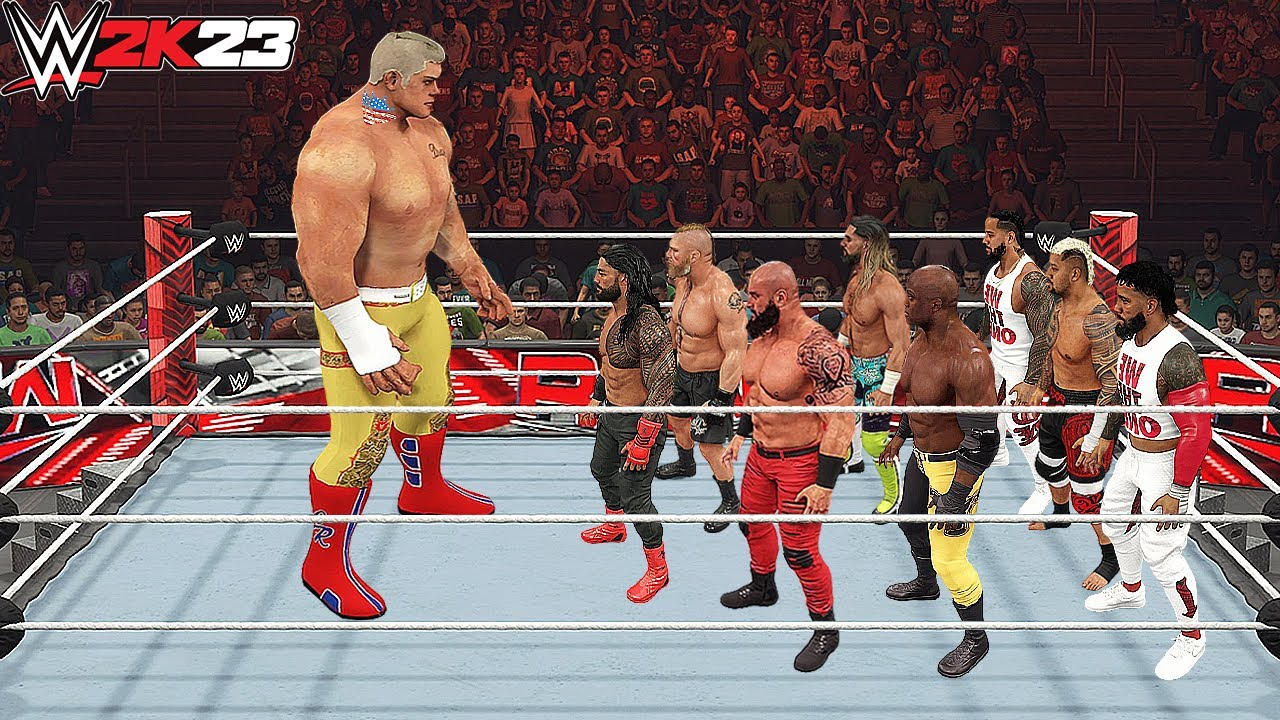 WWE 2K23 Giant Cody Rhodes Vs Mini WWE Superstars Match !!!