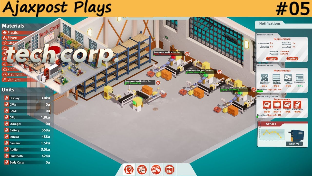 Tech Corp: Lets Play: 5 - The Factory is Open!