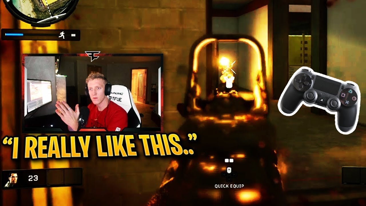 Tfue's FIRST Call of Duty Blackout Battle Royale Game! (USES CONTROLLER)