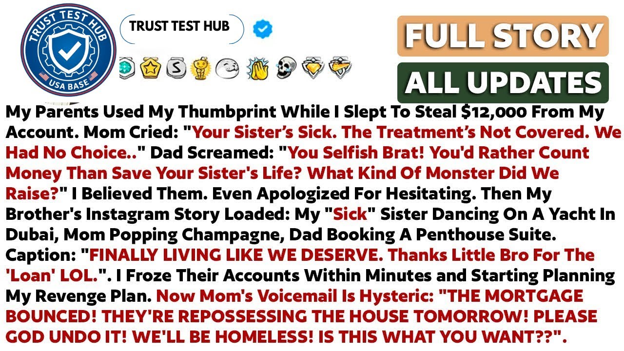 My Parents Used My Thumbprint While I Slept To Steal $12,000 From My Account. Mother Cried: 