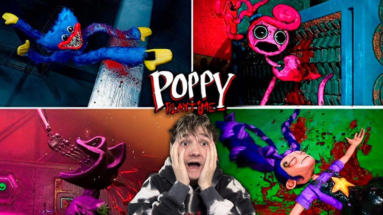 Všechny NEPŘÁTELSKÉ SMRTI v Poppy Playtime 1-5!