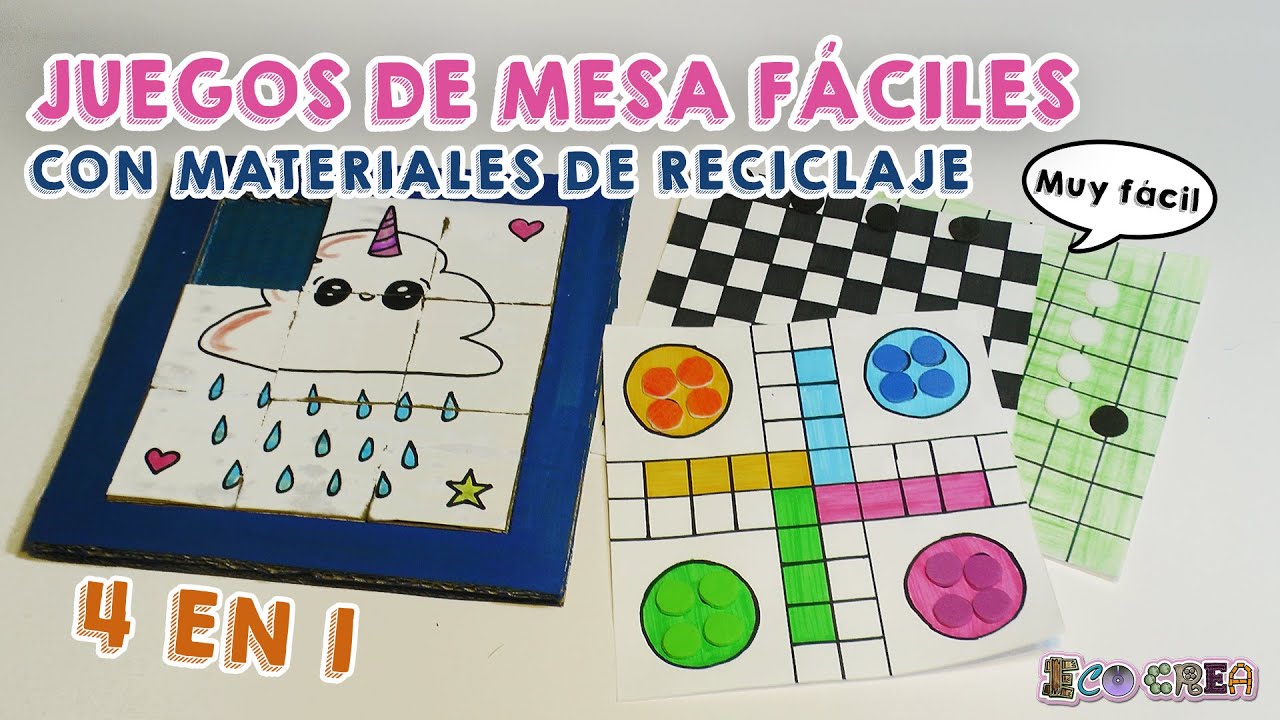 Juegos de mesa fáciles DIY - 4 en 1 -  EcoCrea