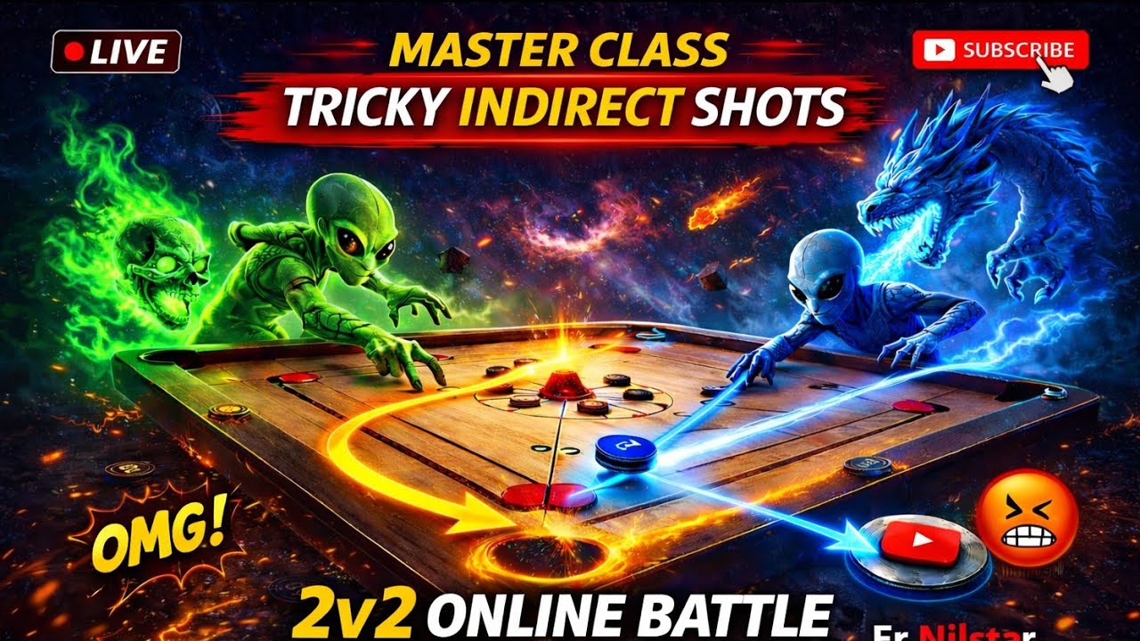 🦁🔥Come To Play Indirect Trickshots👽🫵#Er Nilstar Yt Carrompool Live@ErNilstarGaming#subscribe