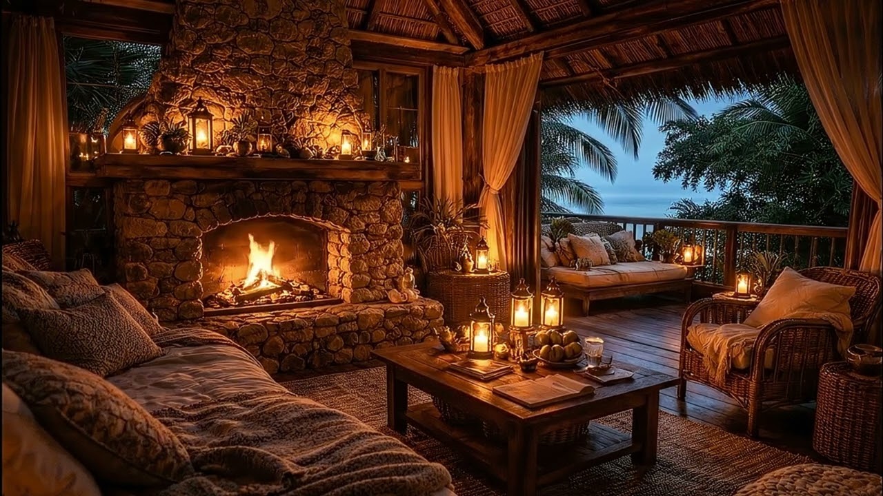 🔥 Cozy Cabin Fireplace | Relaxing Music for Calm, Sleep & Stress Relief