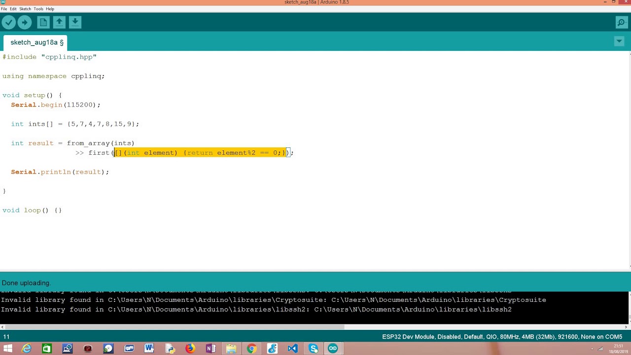 ESP32 / ESP8266 cpplinq: first operator with condition
