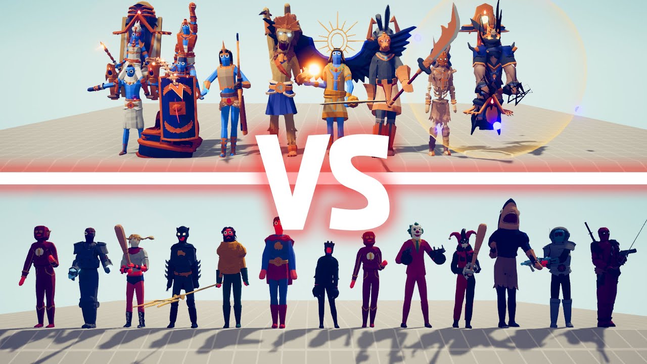 DC COMICS TEAM vs EGYPT TEAM - Totally Accurate Battle Simulator | TABS