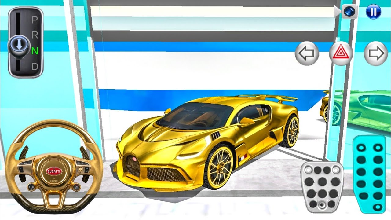 New Car Golden Bugatti Divo Racing in Supercar store - 3D Driving Class - Android ios 3D car game 