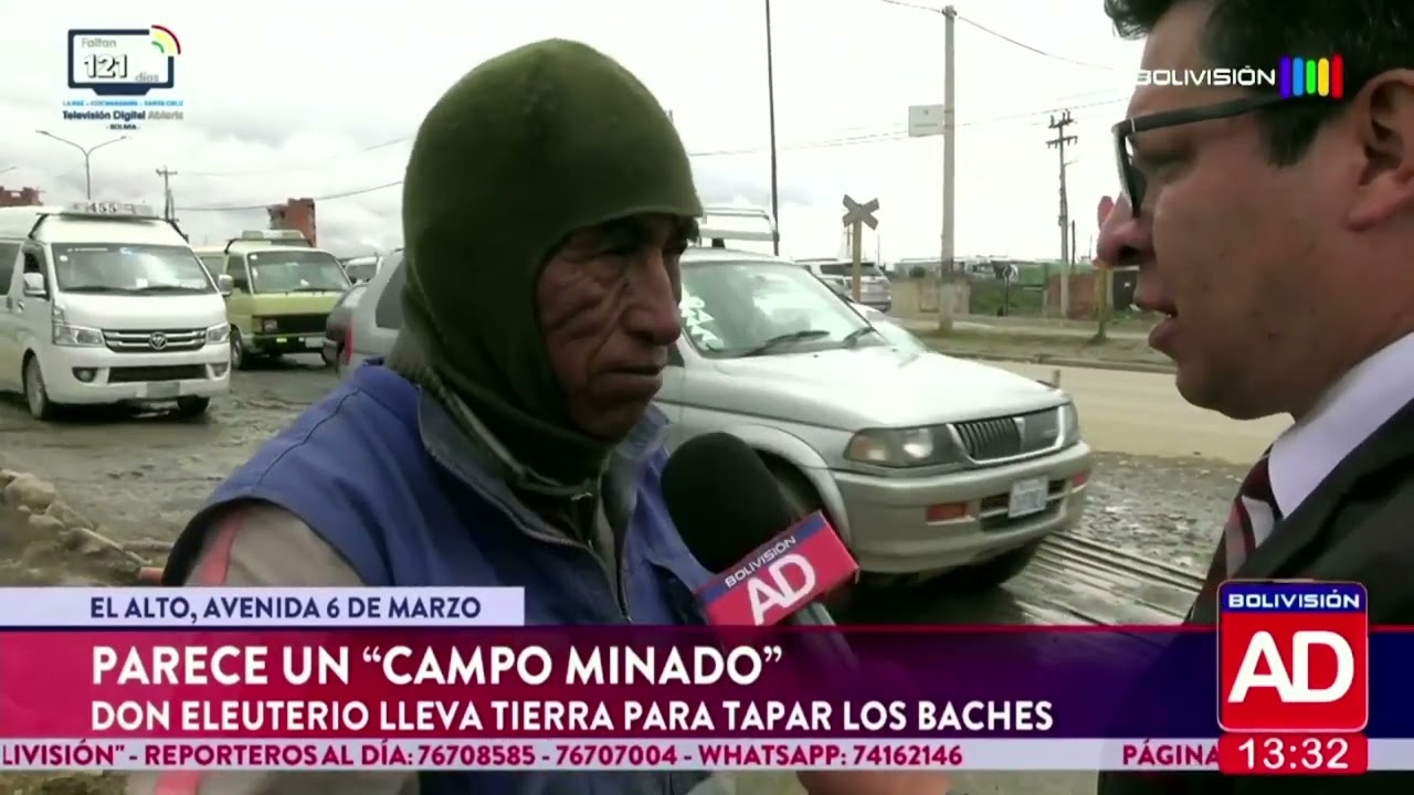 Avenida 6 de Marzo en El Alto queda dañada por baches de gran tamaño