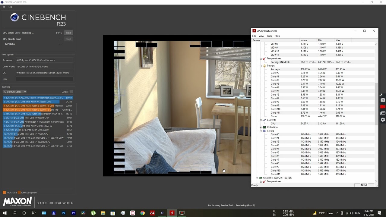 Ryzen 9 5900x Cinebench R23 Test after PBO 2 enabled 🔥😱 | Power Consumption | Shocking Results