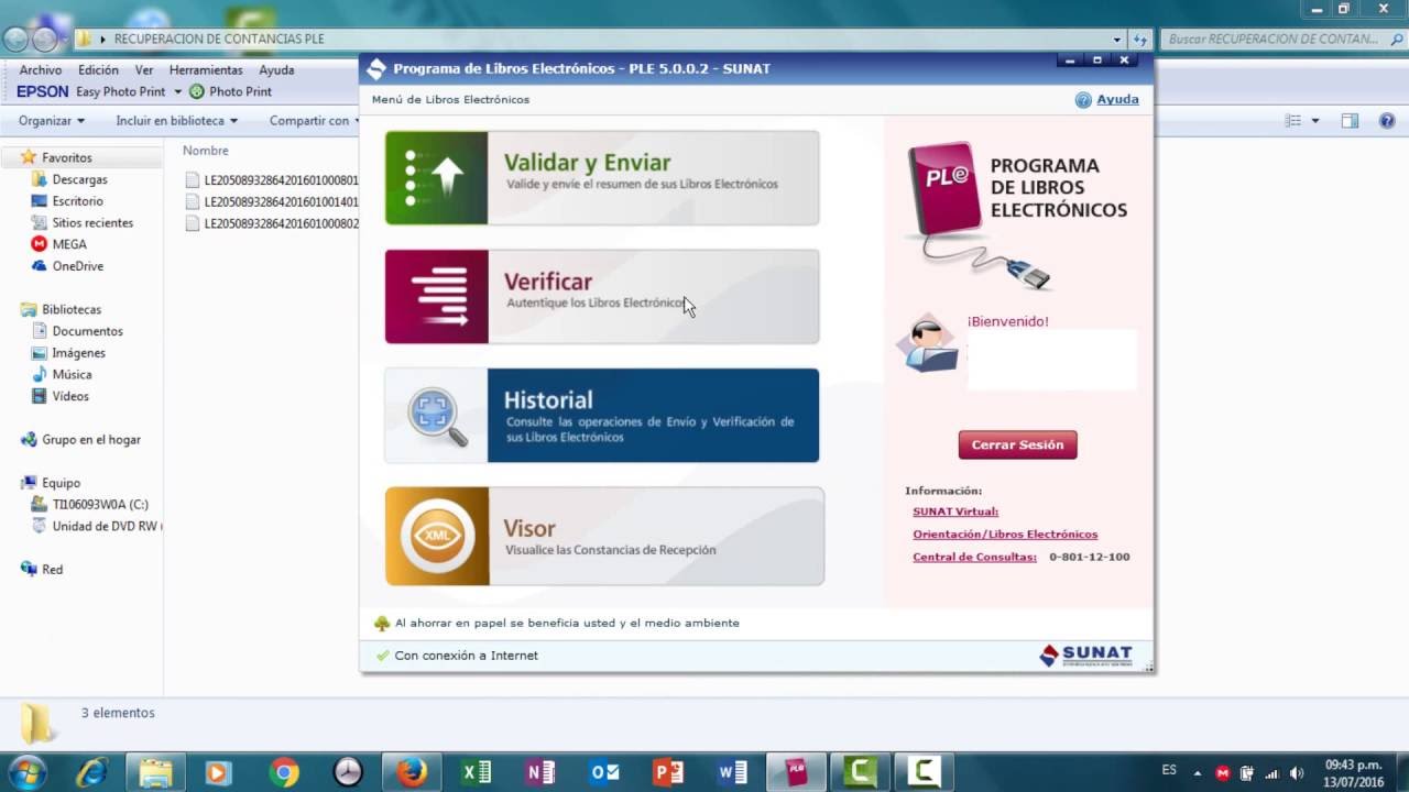 RECUPERACIÓN DE CONSTANCIAS Y ARCHIVOS DE PLE 5.0