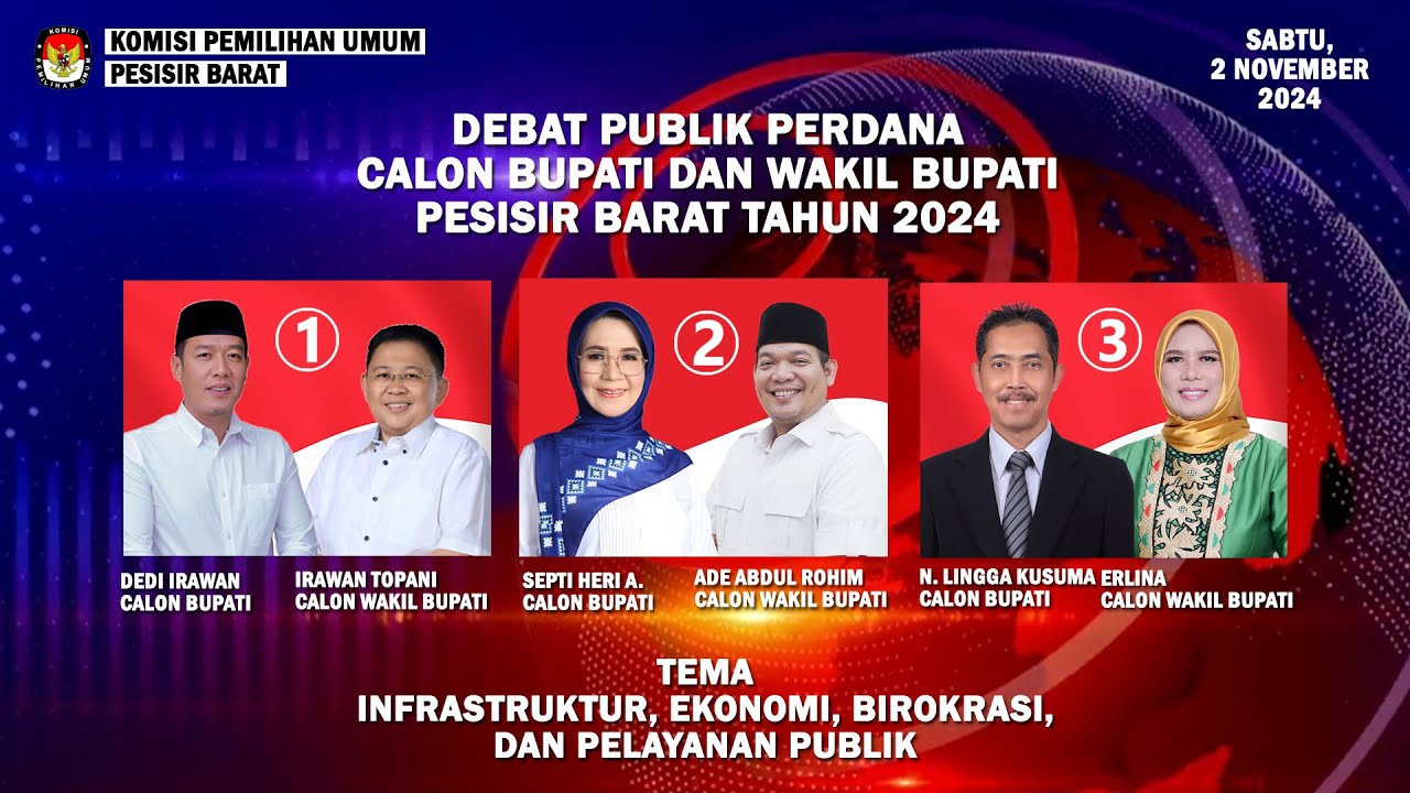 Debat Publik Perdana Calon Bupati dan Wakil Bupati Pesisir Barat Tahun 2024