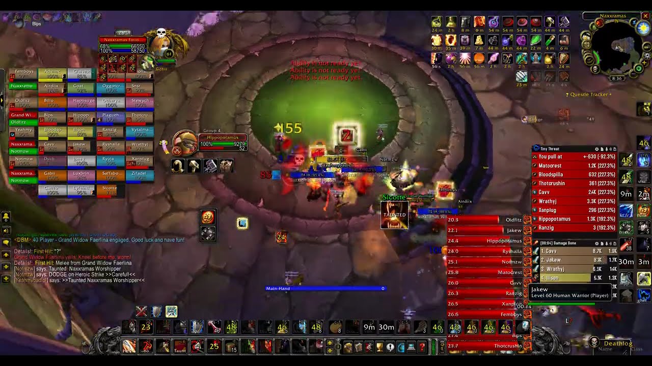 hardcore naxx faerlina add skip goes wrong..