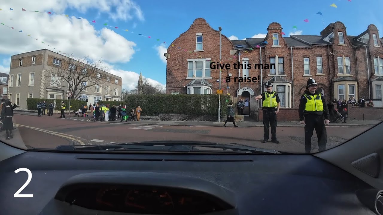 Purim in Gateshead 2024 driving through the streets delivering Shlach Manos