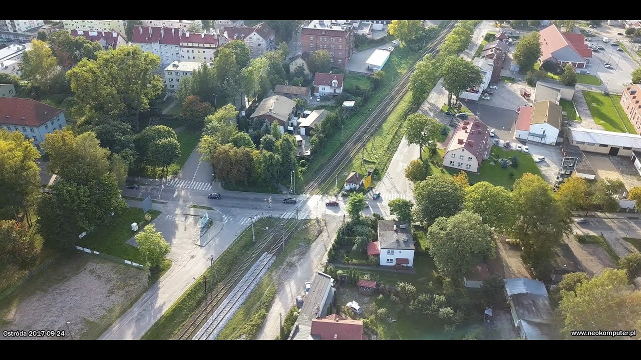 Budowa wiaduktu - Ostróda 2017-09-24 ... na razie po staremu (linia kolejowa nr 353) 4K 47.952fps